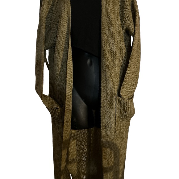 Khaki Light Weight Maxi Cardigan. - Size S - Picture 3 of 7